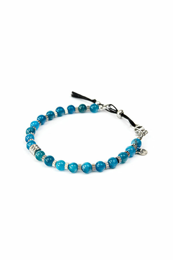 Bracelet homme femme en pierres d'Apatite bleue - MALLORY – Image 5