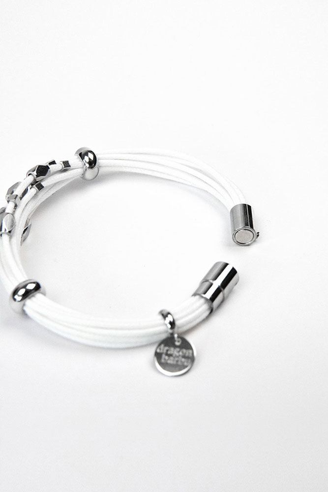 bracelet blanc homme femme Olympe packshot dos