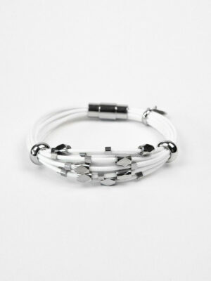 bracelet blanc homme femme Olympe packshot face