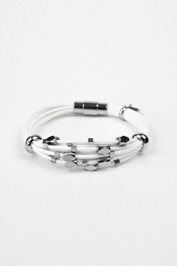 bracelet blanc homme femme Olympe packshot face