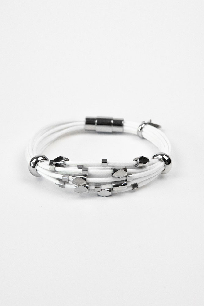 bracelet blanc homme femme Olympe packshot face