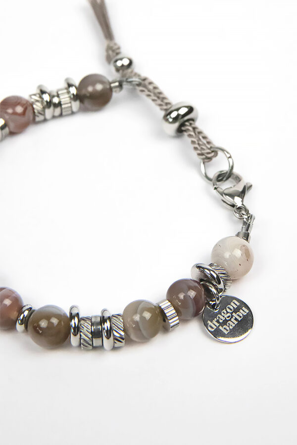 bracelet élégant homme femme en agate du botswana détails