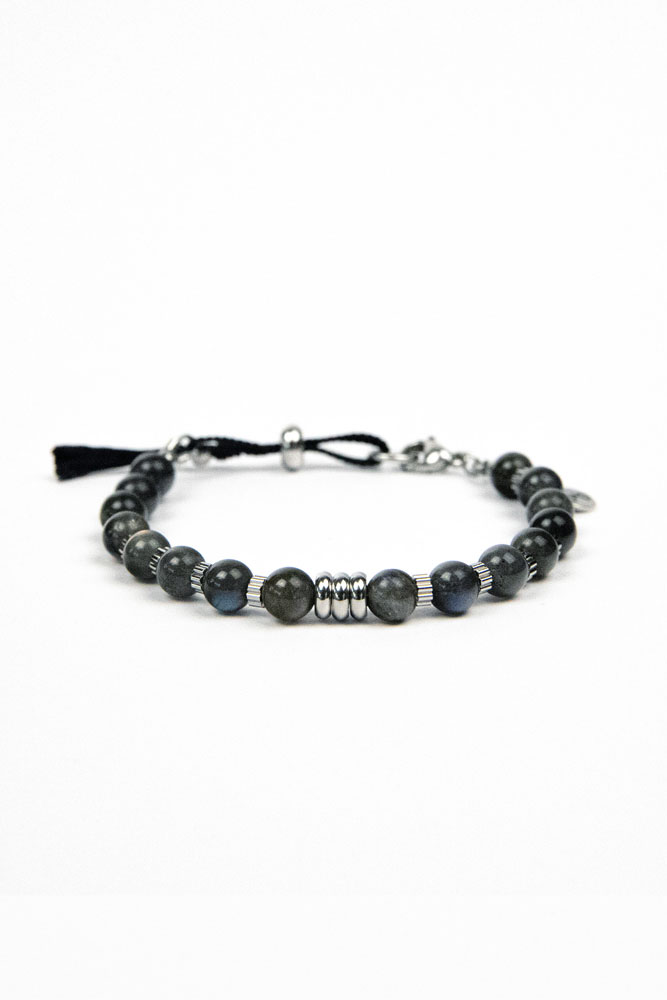 Bracelet en labradorite noire, pierres véritables de qualité