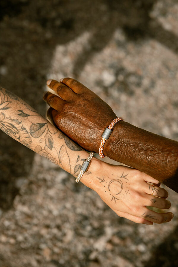 bracelets de couple lysandre rose et beige